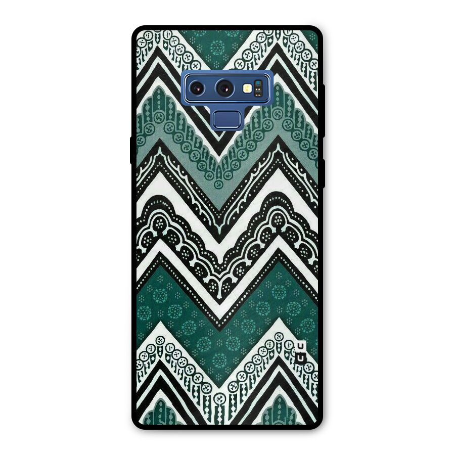 Green Chevron Metal Back Case for Galaxy Note 9