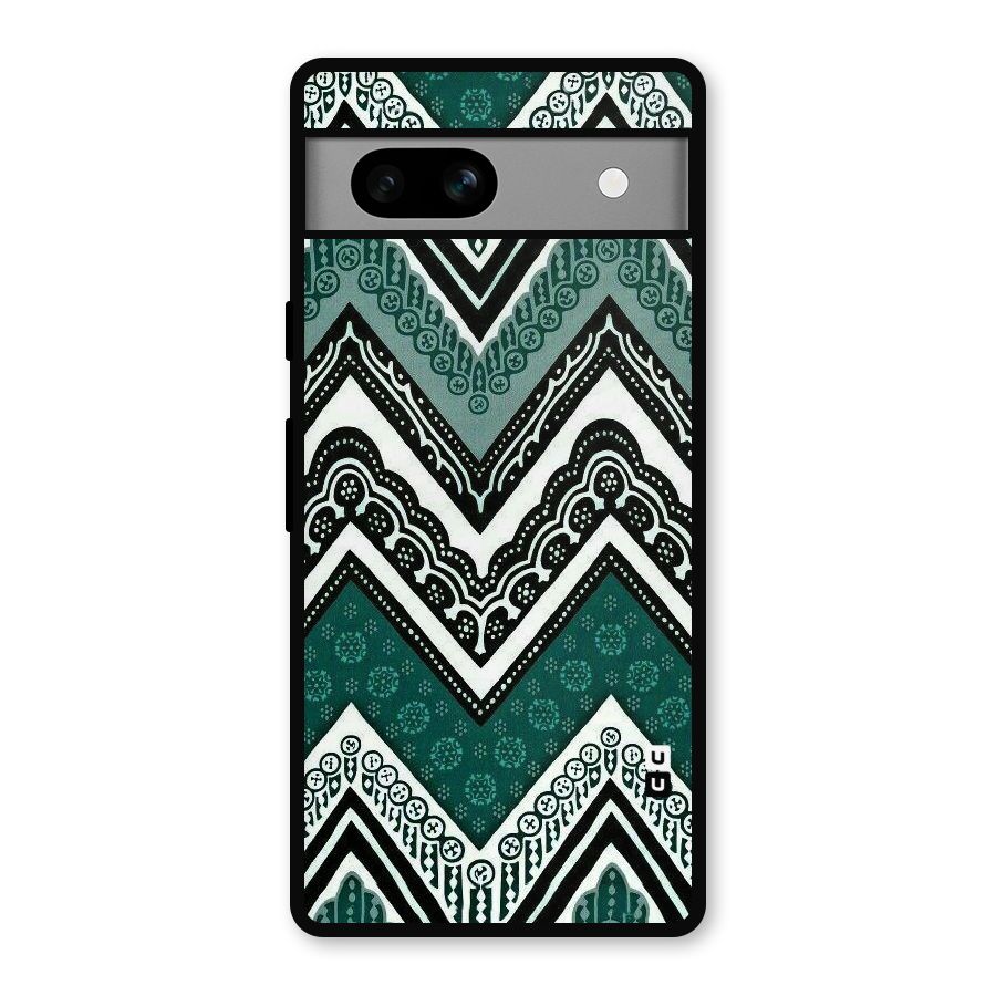 Green Chevron Metal Back Case for Google Pixel 7a