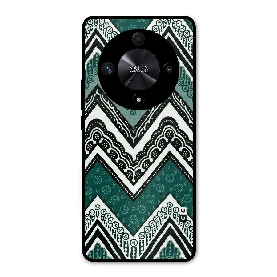 Green Chevron Metal Back Case for Honor X9b