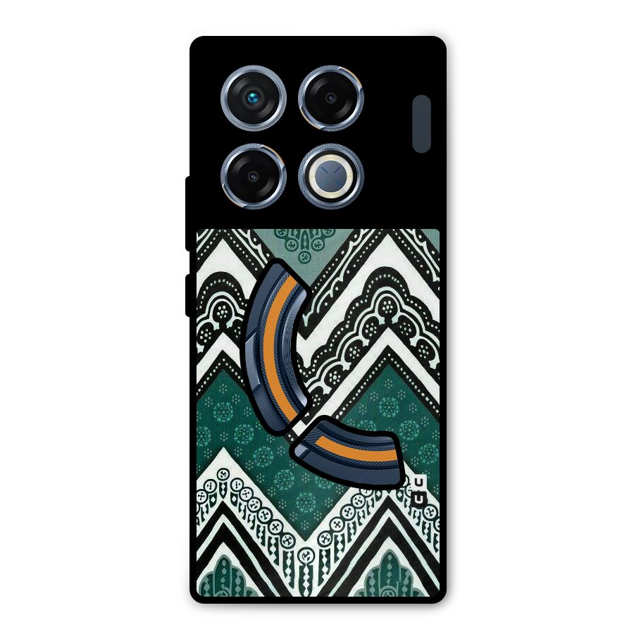 Green Chevron Metal Back Case for Infinix GT 20 Pro
