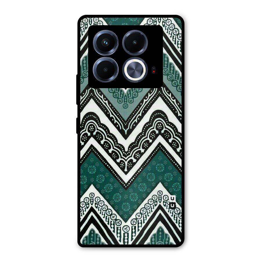 Green Chevron Metal Back Case for Infinix Note 40 5G