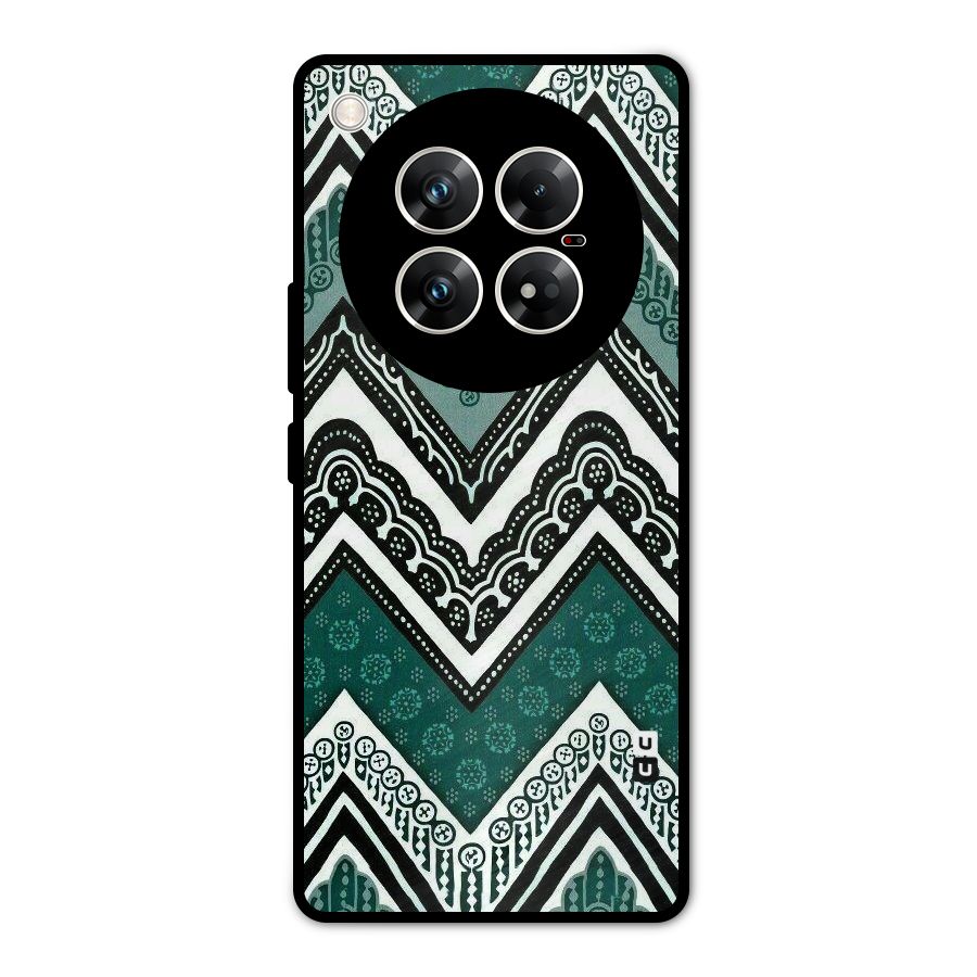 Green Chevron Metal Back Case for Infinix Zero 40 5G