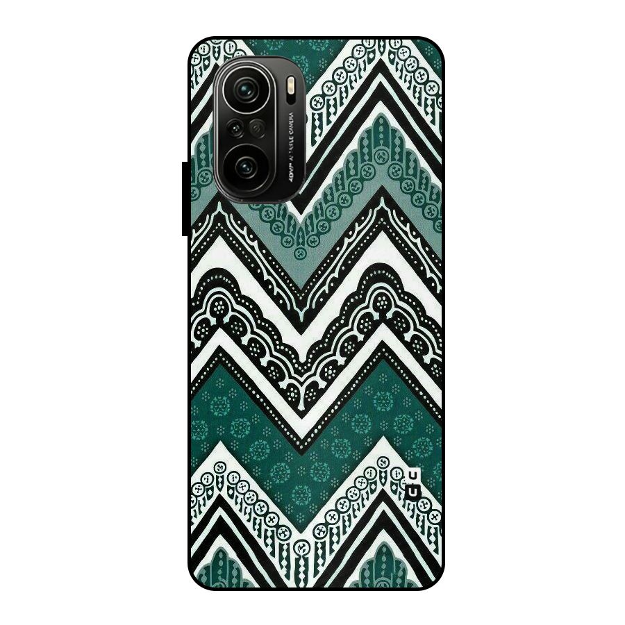 Green Chevron Metal Back Case for Mi 11X Pro