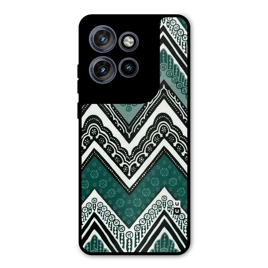 Green Chevron Metal Back Case for Motorola Edge 50 Neo