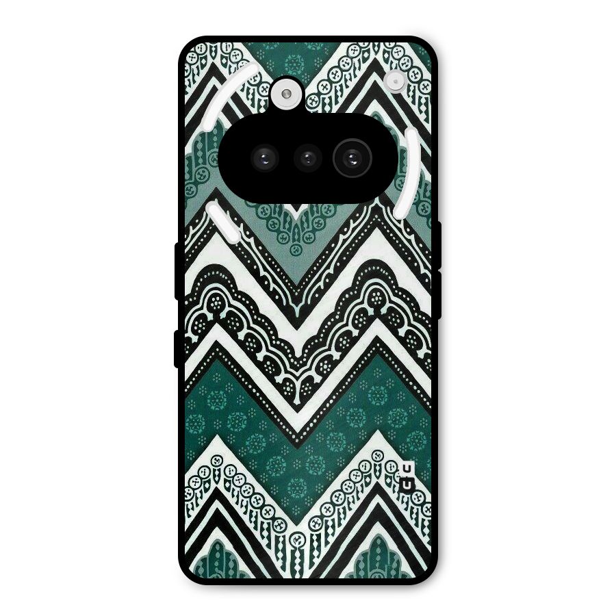 Green Chevron Metal Back Case for Nothing Phone 3a