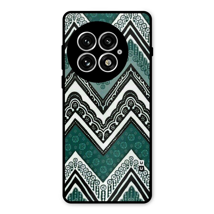 Green Chevron Metal Back Case for OnePlus 13