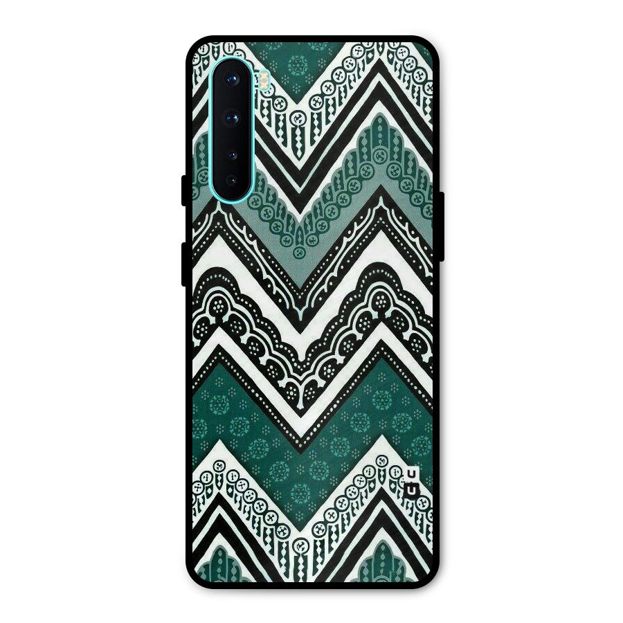 Green Chevron Metal Back Case for OnePlus Nord