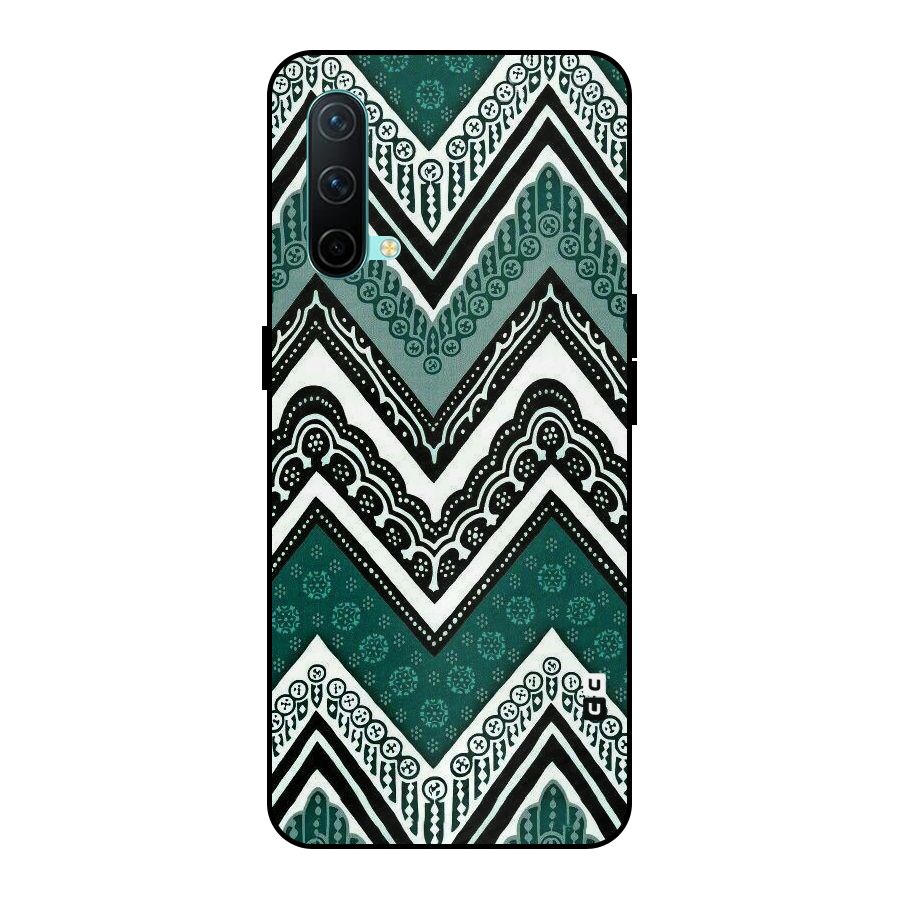 Green Chevron Metal Back Case for OnePlus Nord CE 5G
