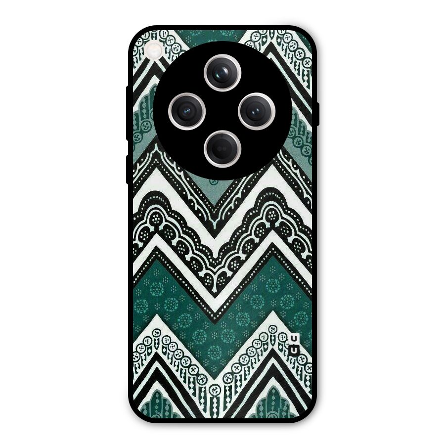 Green Chevron Metal Back Case for Oppo Find X8