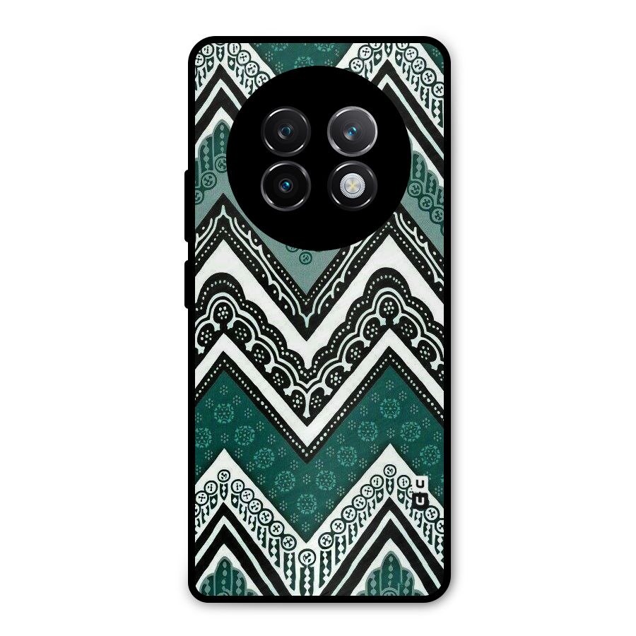 Green Chevron Metal Back Case for Realme 13 Plus