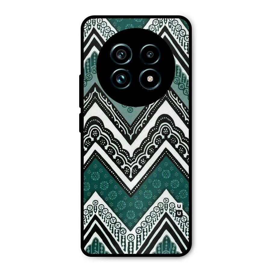Green Chevron Metal Back Case for Realme 13 Pro Plus