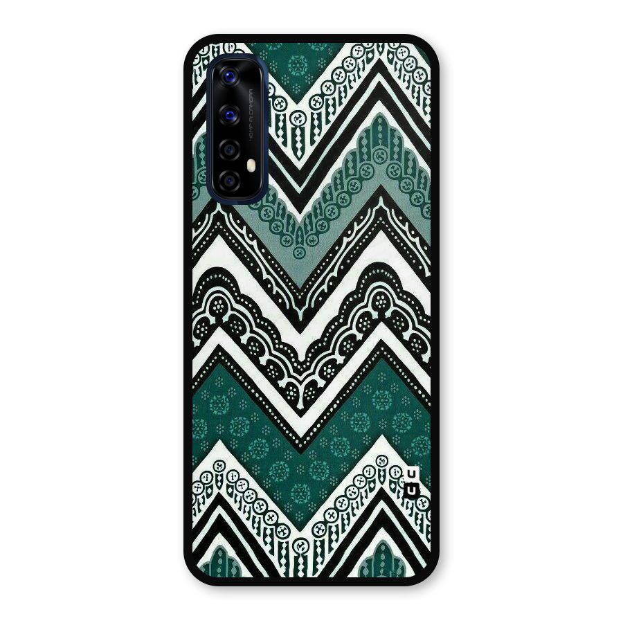 Green Chevron Metal Back Case for Realme 7