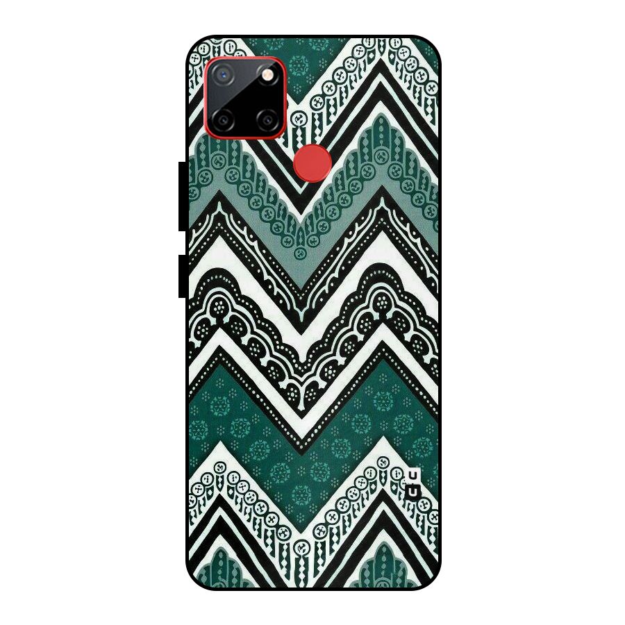 Green Chevron Metal Back Case for Realme C12