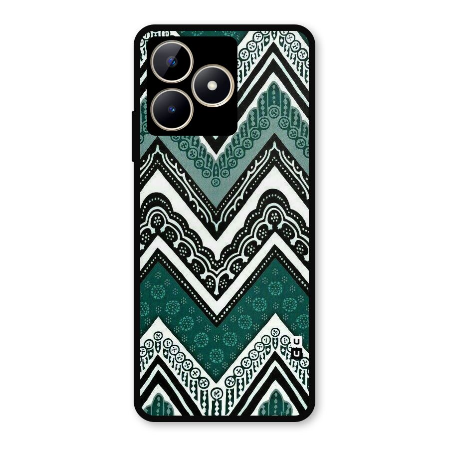 Green Chevron Metal Back Case for Realme C53