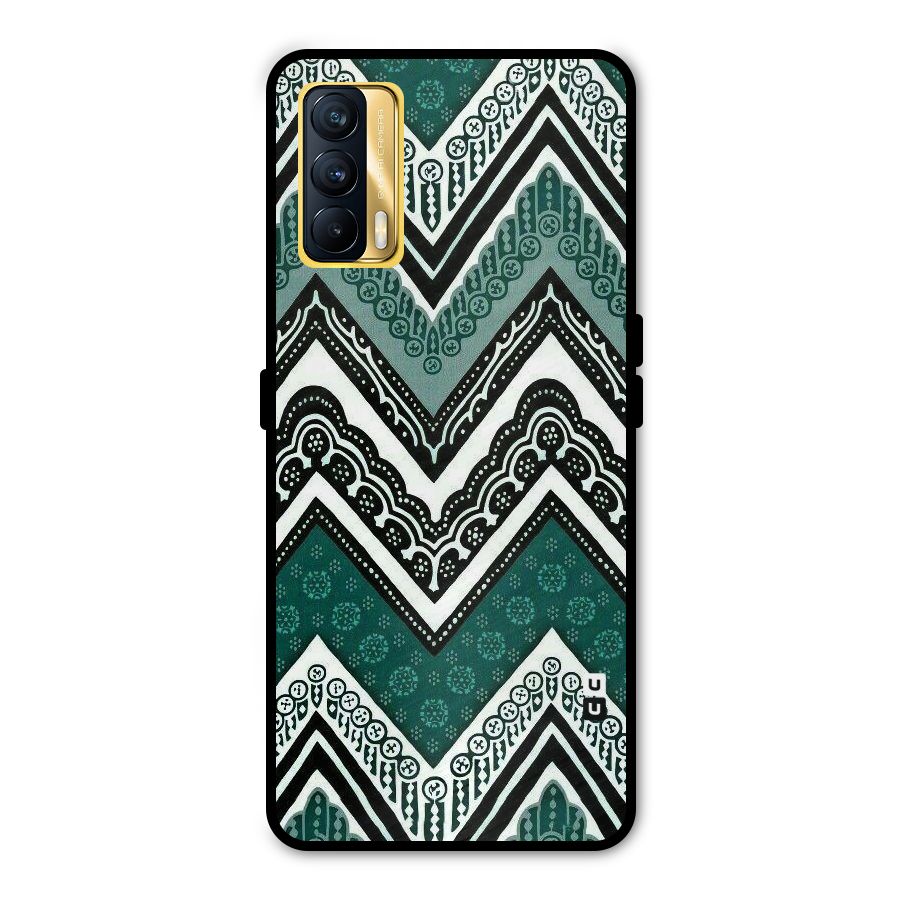Green Chevron Metal Back Case for Realme X7