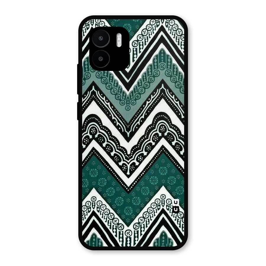Green Chevron Metal Back Case for Redmi A2