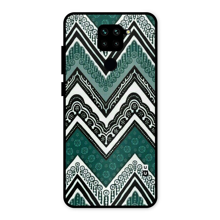Green Chevron Metal Back Case for Redmi Note 9