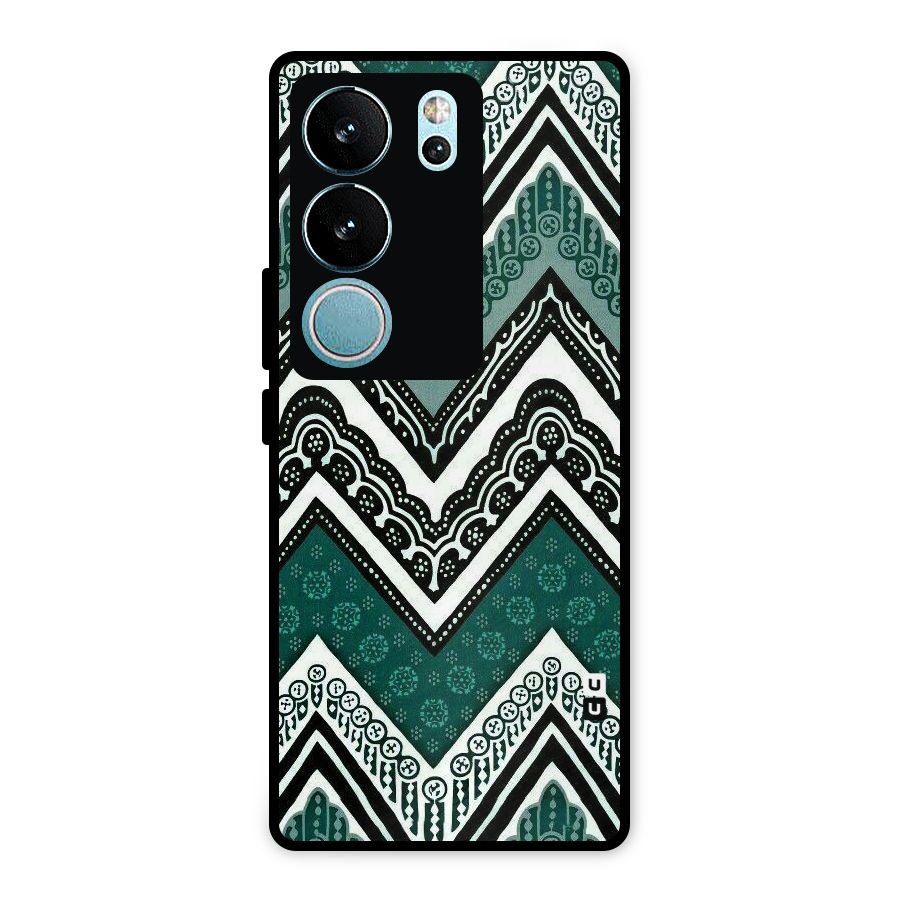 Green Chevron Metal Back Case for Vivo V29