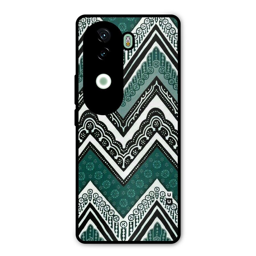 Green Chevron Metal Back Case for Vivo V40e