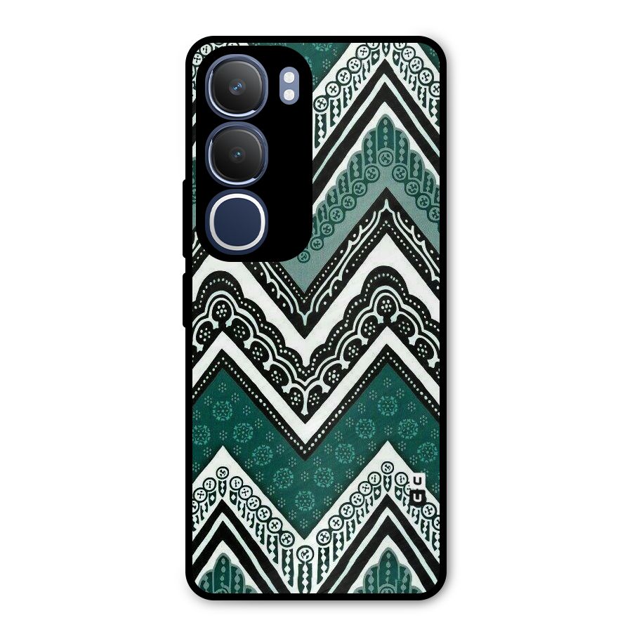 Green Chevron Metal Back Case for Vivo Y29