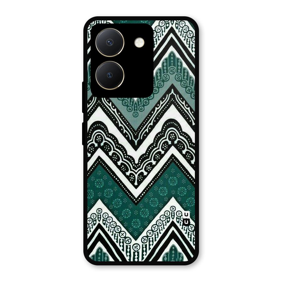 Green Chevron Metal Back Case for Vivo Y36