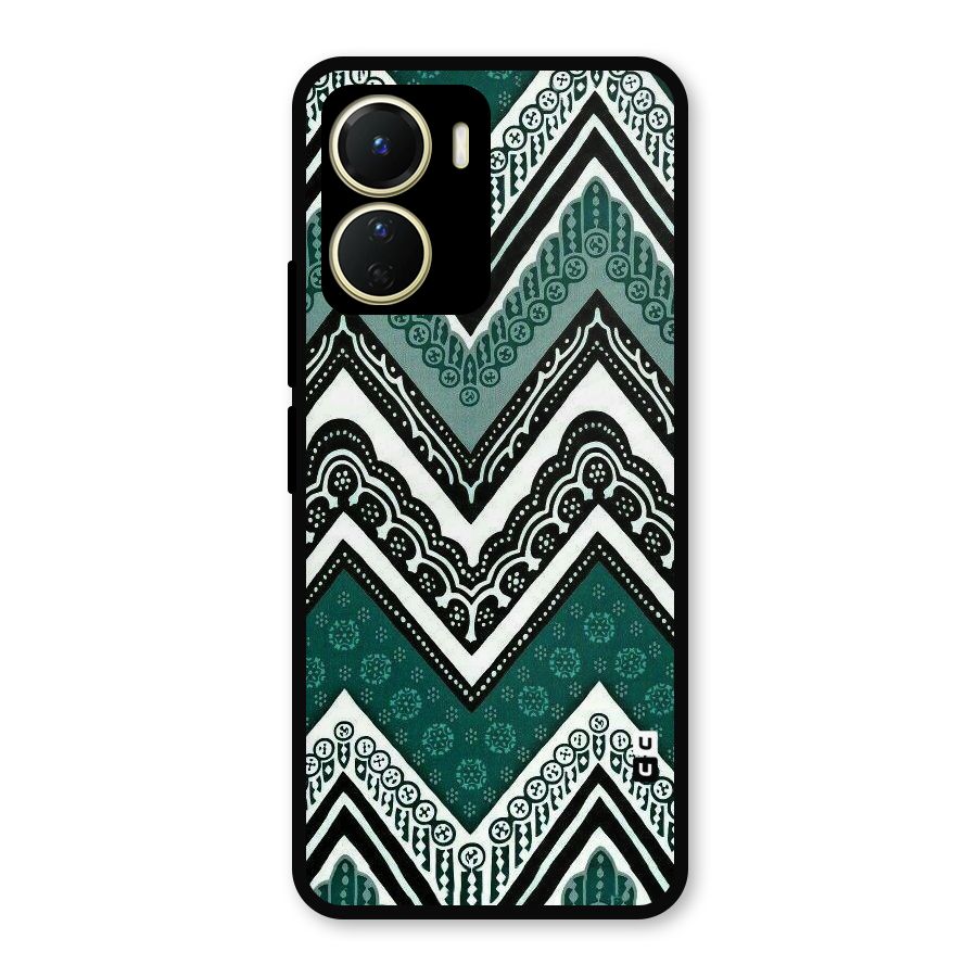 Green Chevron Metal Back Case for Vivo Y56