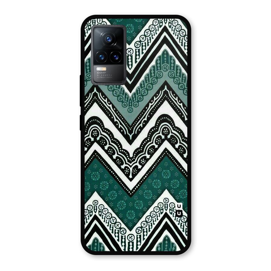 Green Chevron Metal Back Case for Vivo Y73