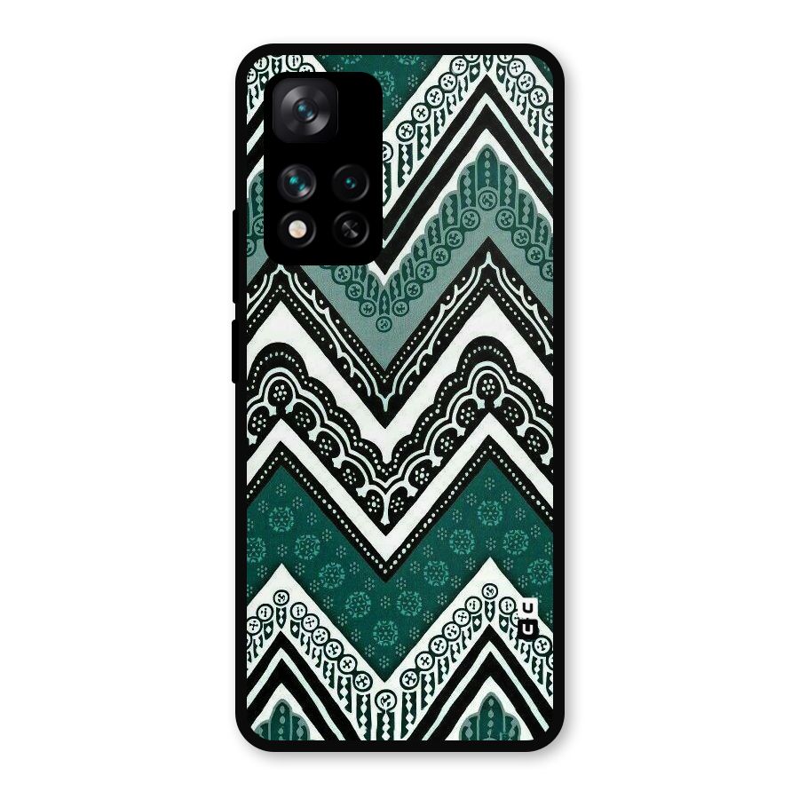 Green Chevron Metal Back Case for Xiaomi 11i Hypercharge 5G