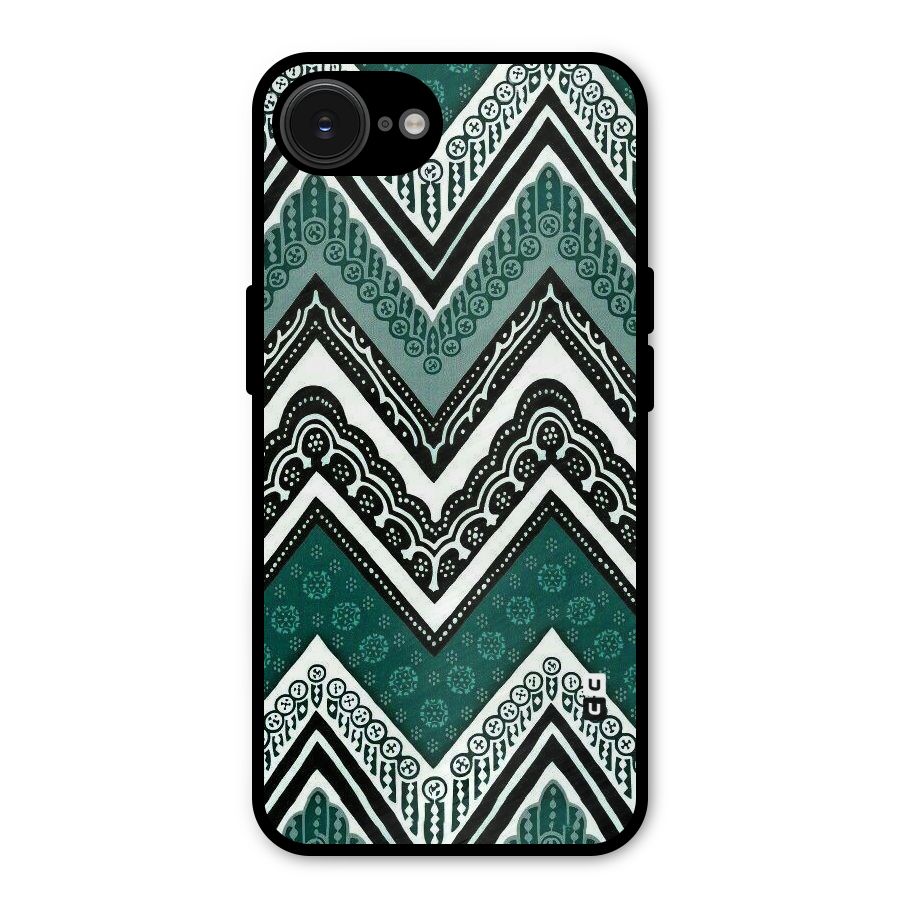 Green Chevron Metal Back Case for iPhone 16e