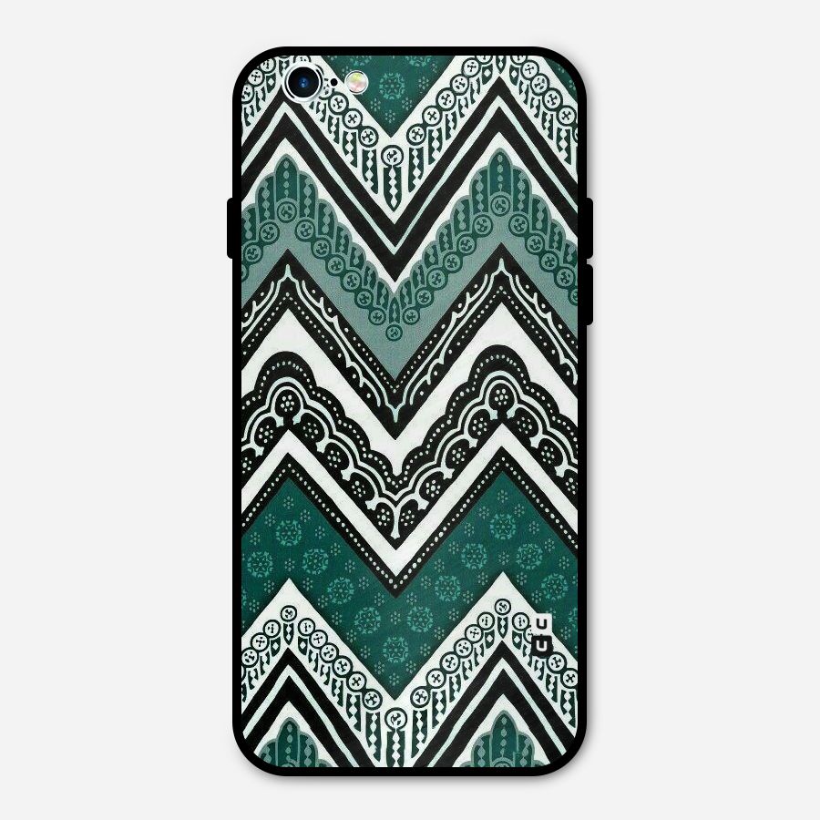 Green Chevron Metal Back Case for iPhone 6 6s