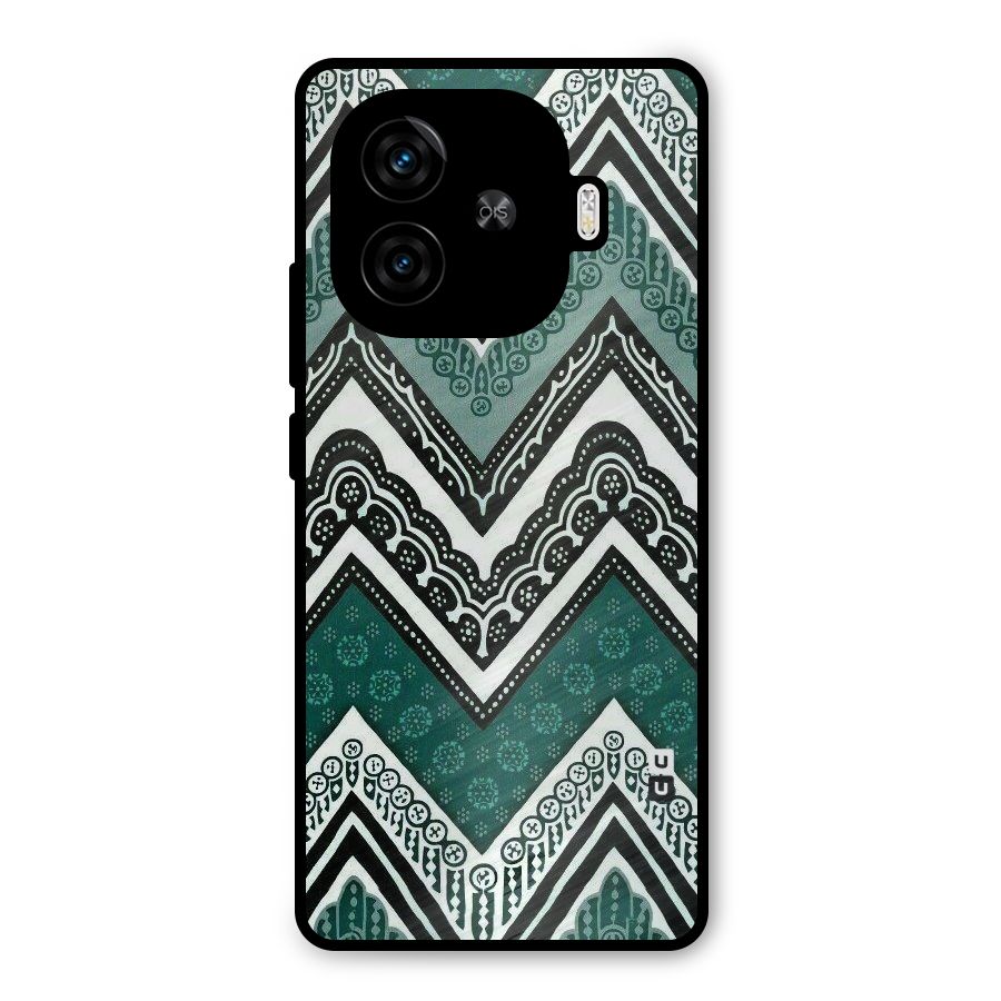 Green Chevron Metal Back Case for iQOO Neo 10R