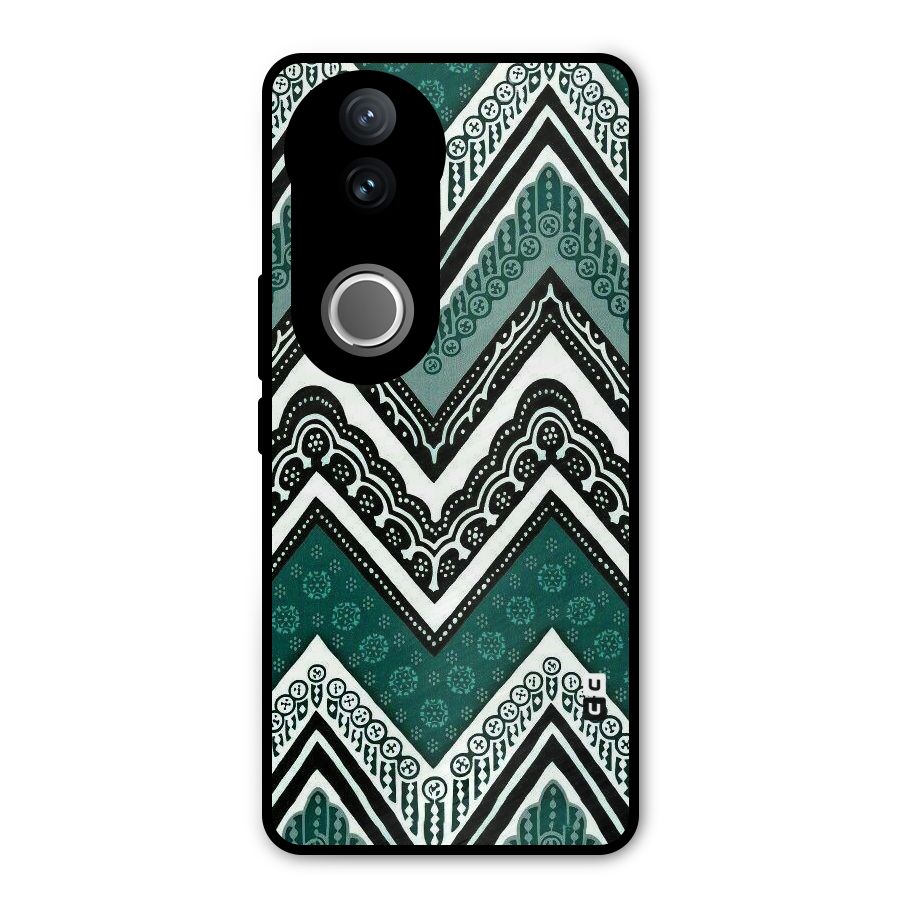 Green Chevron Metal Back Case for iQOO Z10R