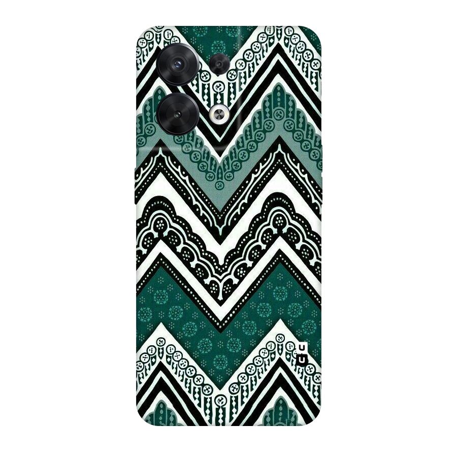 Green Chevron Original Polycarbonate Back Case for Oppo Reno8 5G