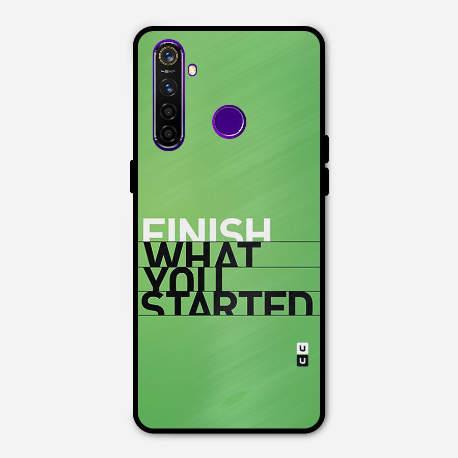 Green Finish Metal Back Case for Realme 5 Pro