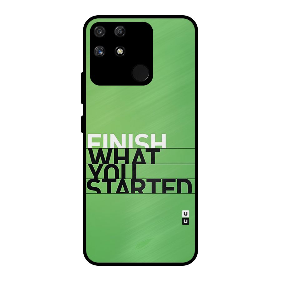 Green Finish Metal Back Case for Realme Narzo 50A