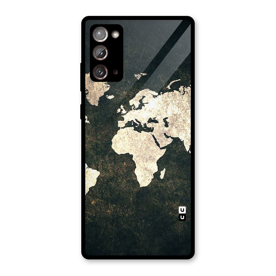 Green Gold Map Design Glass Back Case for Galaxy Note 20