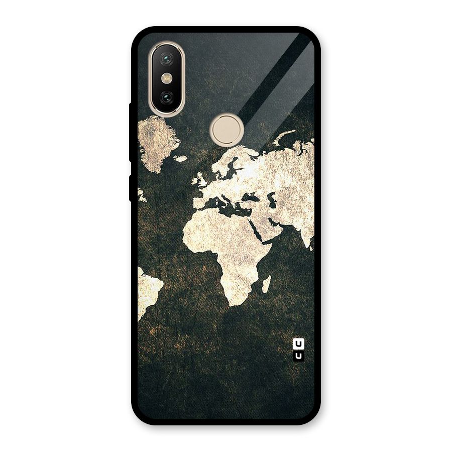 Green Gold Map Design Glass Back Case for Redmi A2