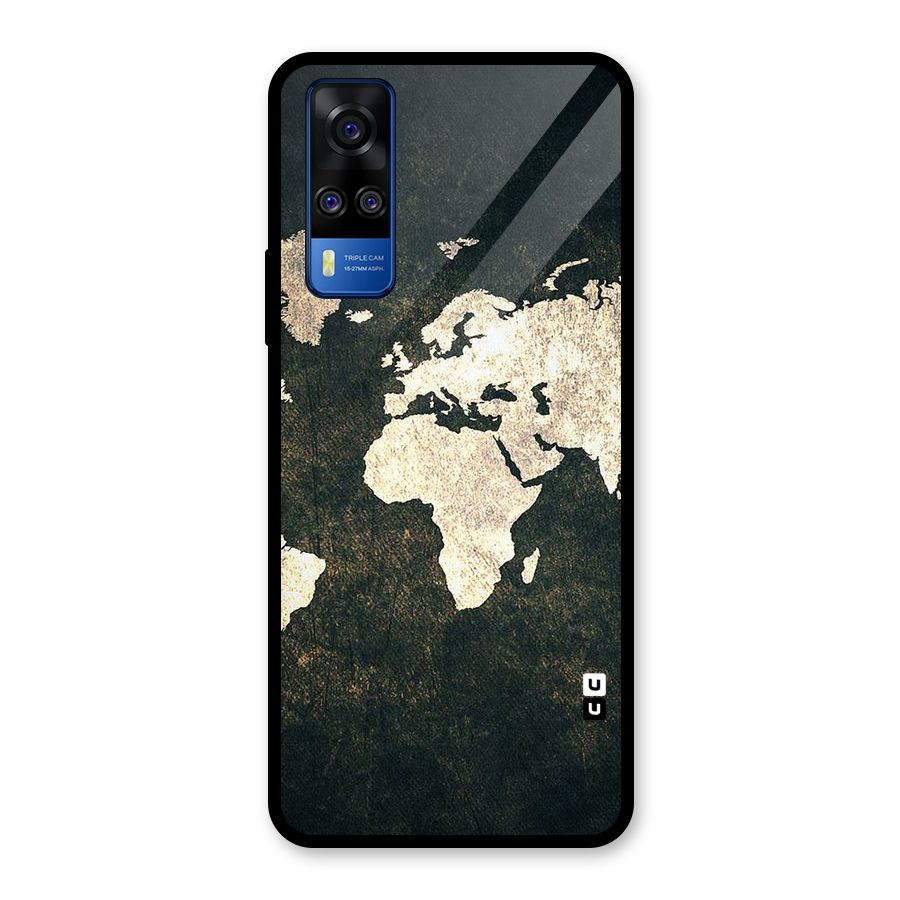 Green Gold Map Design Glass Back Case for Vivo Y31