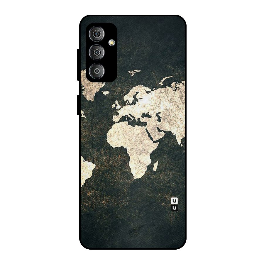 Green Gold Map Design Metal Back Case for Galaxy F23