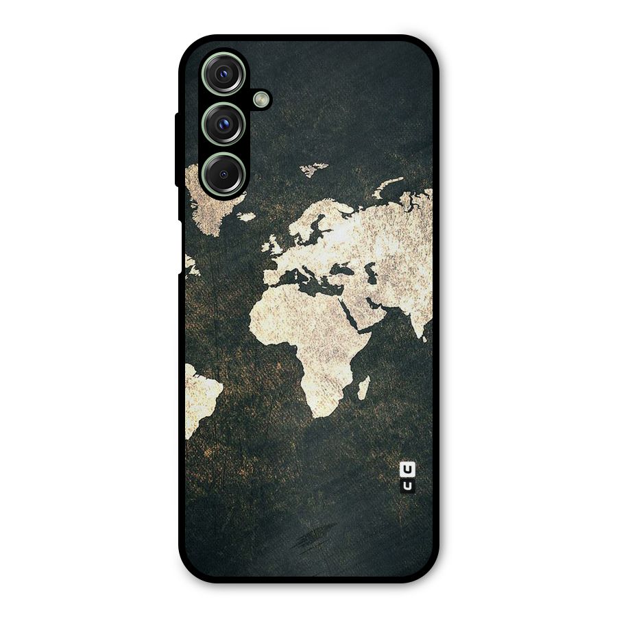 Green Gold Map Design Metal Back Case for Galaxy F34