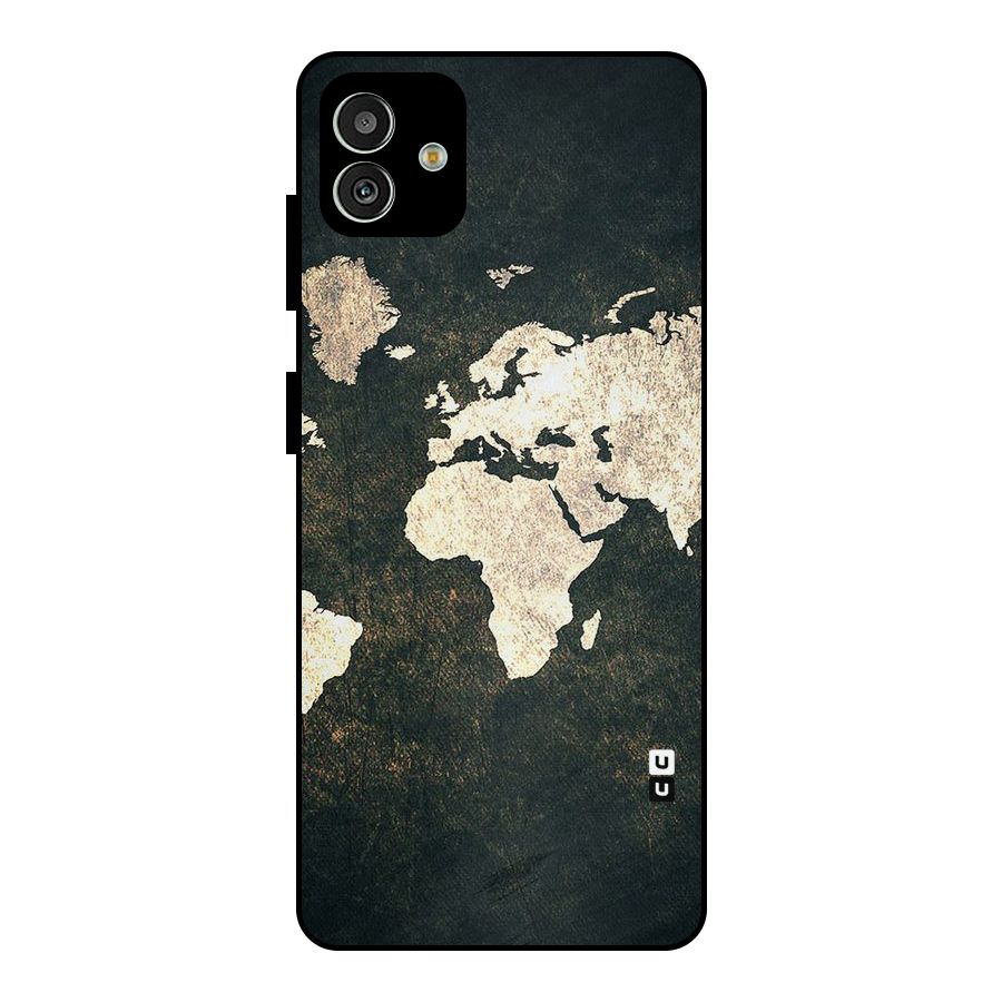 Green Gold Map Design Metal Back Case for Galaxy M13 5G