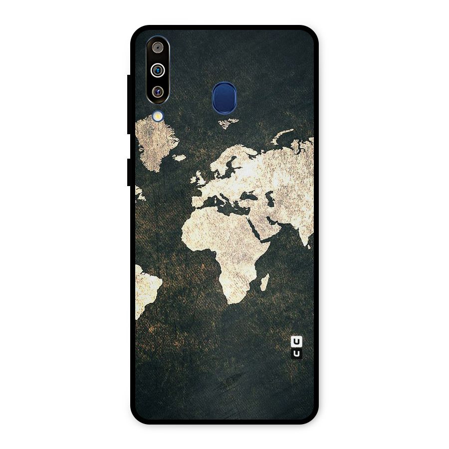 Green Gold Map Design Metal Back Case for Galaxy M30