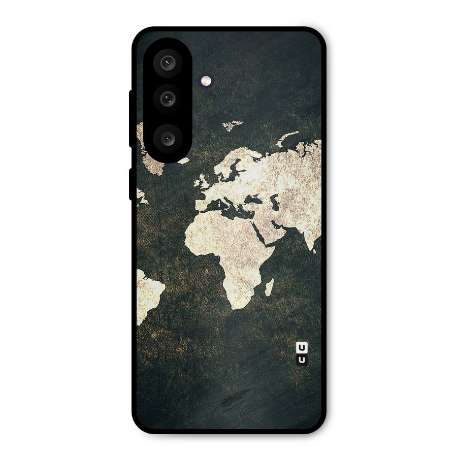 Green Gold Map Design Metal Back Case for Galaxy M56