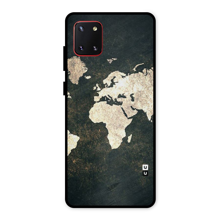 Green Gold Map Design Metal Back Case for Galaxy Note 10 Lite