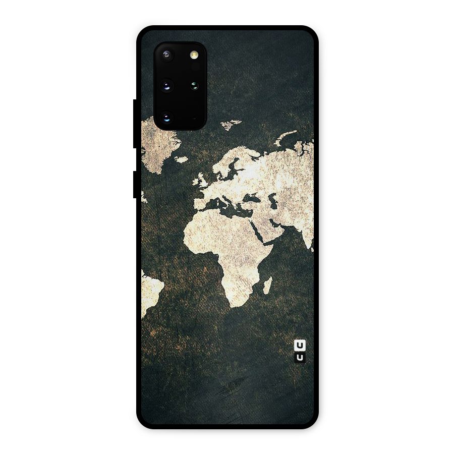 Green Gold Map Design Metal Back Case for Galaxy S20 Plus