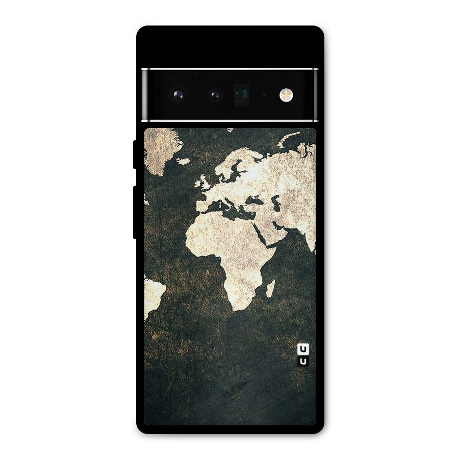 Green Gold Map Design Metal Back Case for Google Pixel 6 Pro