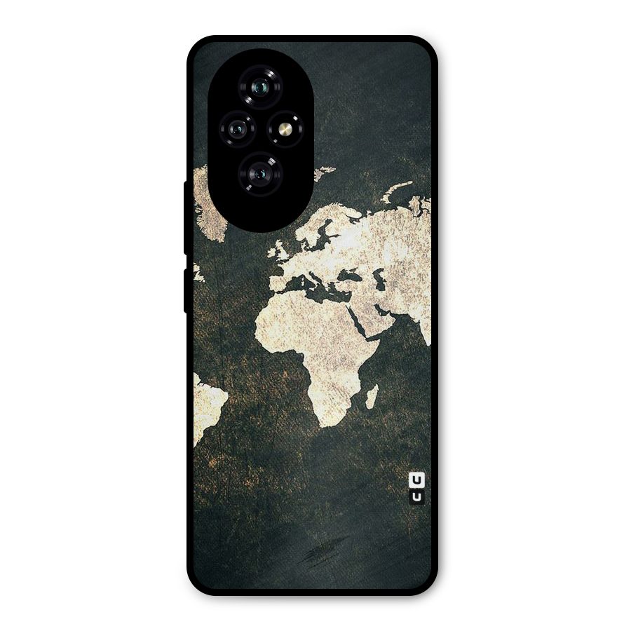 Green Gold Map Design Metal Back Case for Honor 200