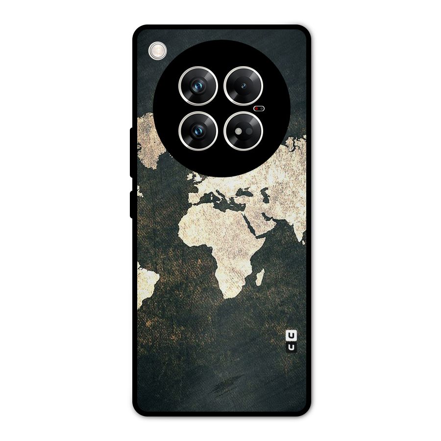 Green Gold Map Design Metal Back Case for Infinix Zero 40 5G
