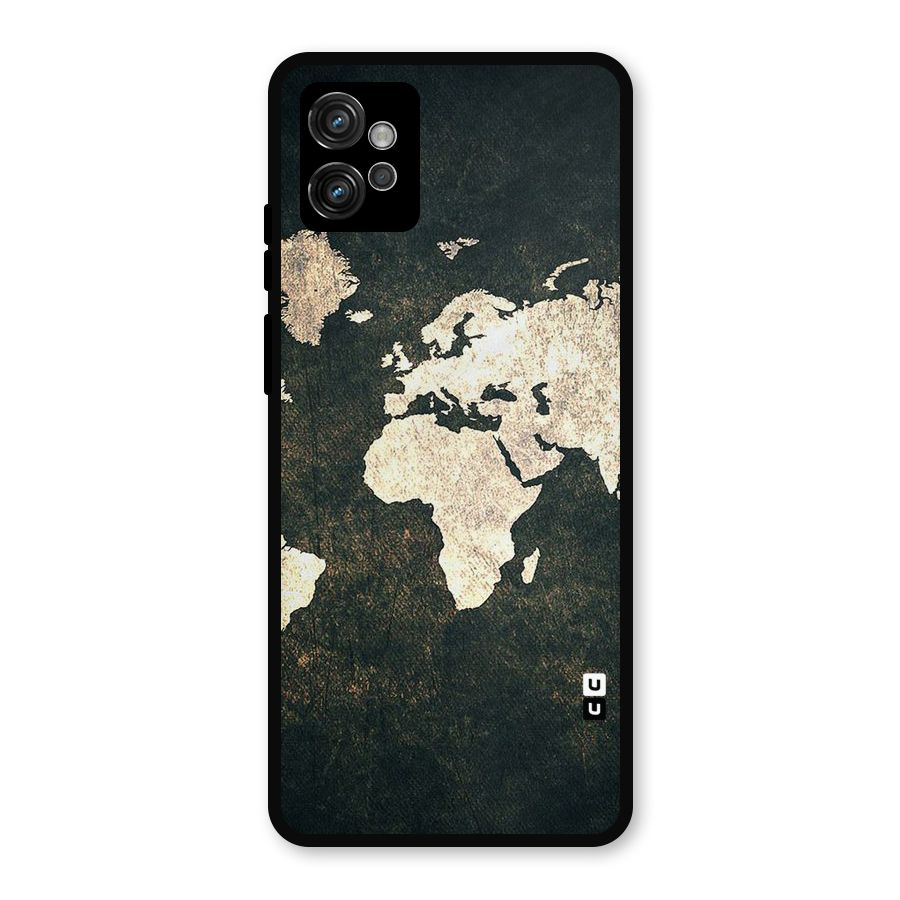 Green Gold Map Design Metal Back Case for Moto G32