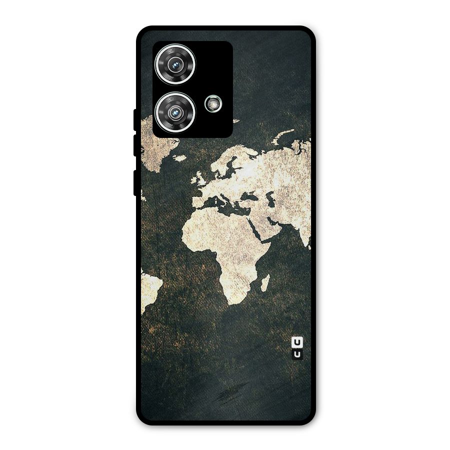 Green Gold Map Design Metal Back Case for Motorola Edge 40 Neo